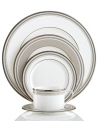 Make your home a dinner party destination with Palmetto Bay dinnerware. kate spade new york dresses exquisite bone china in soft grays and ribbons of platinum for place settings that epitomize modern elegance.