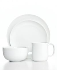 Clean slate. Whiteware Coupe dinnerware from The Cellar's collection of place settings combines a fresh white glaze and smooth coupe shapes in durable, lightweight porcelain for unparalleled versatility.