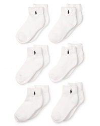 Ralph Lauren Childrenswear Boys' Toddler 6 Pack Socks - Sizes 2-4 Toddler