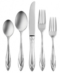 Achieving perfect harmony between function and beauty has been the vision of Yamazaki flatware designers since 1918. The Alexandra Ice place settings are an exquisite example of Art Deco-inspired design, in superior quality 18/8 stainless steel enhanced with matte-finish detailing.