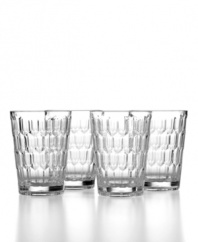 Pretty and practical, Honeycomb double old-fashioned glasses are ideal for casual indoor and outdoor gatherings in worry-free acrylic.