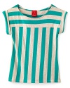 Channeling of-the-moment edge, this casual striped top from Little Ella is anything but basic.