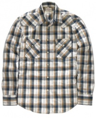 Wrangle in the latest in style with this western-inspired long-sleeved shirt from Lucky Brand Jeans.