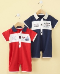Whether enjoying the sun and sand or a favorite sports team, he'll stay comfortable in this sunsuit from First Impressions.