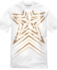 Watch yourself. This Sean John tee gets a big, bold graphic for statement make (never safe) style.