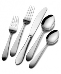 Less is more. A smooth satin finish and subtle arch make this simple flatware set a perfect match for virtually any dinnerware pattern and decor. Includes service for 4.