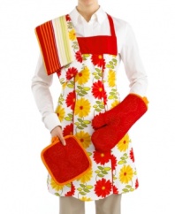 Fresh for spring. Homewear's Bold Bloom kitchen towels provide seasonal splendor with cheerful florals and festive stripes for the style-savvy home chef.