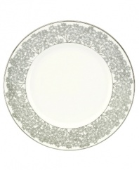 Fresh as a daisy. Fields of freeform blossoms edged in polished platinum embellish these striking white Silver Bouquet dinner plates from L by Lenox. A classic silhouette in bone china balances the contemporary florals, delivering timeless elegance to every meal and occasion. Qualifies for Rebate