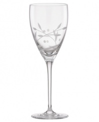 Etched with a playful dot and vine motif, this Lenox wine glass is a refreshing and, in dishwasher-safe crystal, amazingly fuss-free addition to fine dining. Qualifies for Rebate