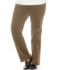 A staple in plus size fashion, these straight leg pants from Charter Club's collection of plus size clothes feature a corduroy finish. (Clearance)