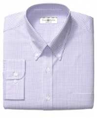 Square off. This checked dress shirt from Club Room gives a classic pattern a modern fitted.