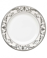 Set the table in vintage elegance with the Autumn Legacy collection from Lenox. This classic collection features vine-like patterns in platinum with all the charm of a Parisian antique market. Qualifies for Rebate
