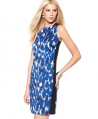 In a bold global-inspired print, this colorblocked Vince Camuto sheath dress is perfect for splashy desk-to-dinner style!