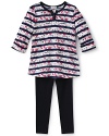 Pretty printed flowers on contrast stripes combine in this wear-me-anytime outfit from Splendid Littles.