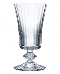 The Mille Nuit, French for thousand lights, is one of Baccarat's most popular and enchanting patterns. In this unique stemware collection the world renown crystal producer fuses chic elegance with refined clarity to create a timeless appeal. This water goblet is the perfect accompaniment for any fine meal.