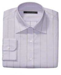 Pair your patterns for extra punch. This shirt from Sean John is a cool way to clock in.