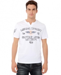Step up your casual game with this graphic tee from Buffalo David Bitton.