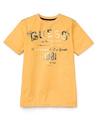 GUESS Kids Boys' Yellow Cracked Screen Tee - Sizes S-XL
