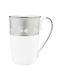 A special addition to your elegant Bellina setting, this mug is crafted in bone china with a delicate floral design and textured white beads finished with stunning platinum trim. From Lenox's dinnerware and dishes collection. Qualifies for Rebate