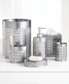 Give your master bath or powder room contemporary polish with the Basketweave tumbler. A classic woven pattern becomes clean and sleek in cool metal.