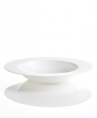 Set 5-star standards for your table with this sleek rim soup bowl from Hotel Collection. Balancing a delicate look and exceptional durability, the translucent Bone China collection of dinnerware and dishes is designed to cater virtually any occasion.