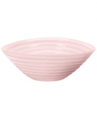 Celebrated chef and writer Sophie Conran introduces dinnerware designed for every step of the meal, from oven to table. A ribbed texture gives this pink Portmeirion bowl the charm of traditional hand-thrown pottery.