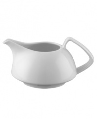 Simply smooth and modern in crisp white porcelain, the TAC 02 creamer offers a timeless balance of form and function. With a unique geometric handle and shape inspired by ancient Chinese tea bowls.