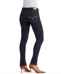 A must-have addition to your collection of skinnies: new lightweight legging jeans by Levi's, in a classic dark wash.