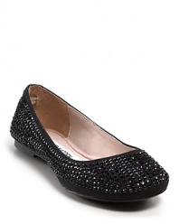 Elevate her jeans, dresses and leggings with these versatile Steve Madden flats, featuring all-over rhinestone detailing.