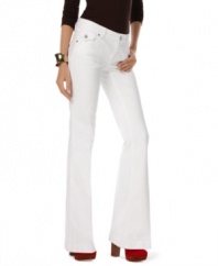 Petite white flares from INC look just right for your getaway! Pair them with a brightly-colored top for extra pop.