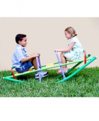 It's a balancing act! This rocker see-saw from Pure Fun not only features large handle grips and back supports on the seat, but also helps to increase balance and muscle coordination. There's sure to be hours of fun for everyone.