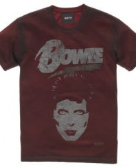 Distressing and foiling give this David Bowie T shirt from RIFF the true rock-and-roll treatment.