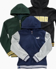 Get him the sporty style he'll love for fall with these fleece hoodies from Puma.
