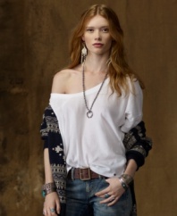 Modeled after your favorite cotton tee, Denim & Supply Ralph Lauren's boatneck version is slouched and slightly cropped to create a carefree, boho look that layers effortlessly over just about everything. (Clearance)