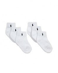 Ralph Lauren Childrenswear Infant Girls' 6 Pack Quarter Socks - Sizes 6-12, 18-24 Months
