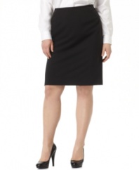 Get classically chic style with Calvin Klein's plus size pencil skirt-- pair it with the latest shirts and blouses.