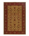 A long runner that's ideal for hallways or entryways. A modern take on antique tapestries, the Everest Tabriz Gold area rugs feature a floral blend of red flowers and leafy silhouettes set against a beige background, and an ornate burgundy border. Fashioned using the most advanced method available for heat-set polypropylene, this super-dense power-loom weave creates a natural appearance without sacrificing the soft luxury finish of hand-woven rugs. One-year limited warranty (defects due to manufacturing).