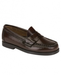 An indispensable classic for dress-up days: the shiny penny loafer from Sperry.