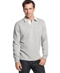 A modern update on the classic rugby, this shirt from Izod is a great seasonal selection.