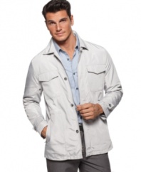 Part rugged, part refined, this cargo jacket from Perry Ellis is ideal for the urban jungle.