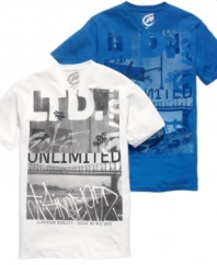 The city streets get the graphic treatment on this cool T shirt from Ecko Unltd.