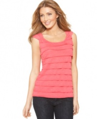A tiered top from AGB looks lovely on its own or layered with spring jackets and lightweight cardigans!