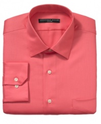 Try a new hue on for size. This saturated dress shirt from Geoffrey Beene enlivens any suit.