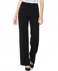 These straight-leg pants offer a streamlined silhouette that works with almost anything in your nine-to-five wardrobe and pairs easily with other pieces from Kasper's collection of suiting separates.