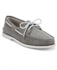 Washed for comfort and a great throwback look, these lightweight boat shoes from Sperry Top-Sider put the finishing touches on any casual combination.