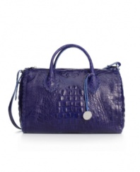 An exotic croc-embossed pattern and bold color makes this purse from Furla unforgettable.
