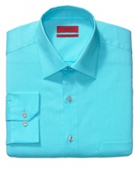 Turn on the brights in your dress wardrobe with this fitted shirt from Alfani.