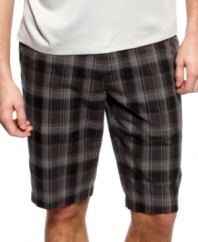 Play up pattern this season with these plaid shorts from Calvin Klein.