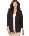 Every wardrobe needs an open-front cardigan. Alfani's versatile dolman-sleeve topper adds polish to any outfit!