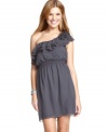 A ruffled neckline is a sweet detail on this party frock from Trixxi that inspires you to get dolled up!